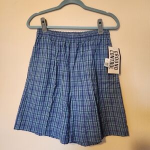 Men's Blue Plaid Shorts